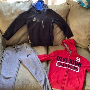 Comfy Cozy windbreaker, hoodies, and joggers